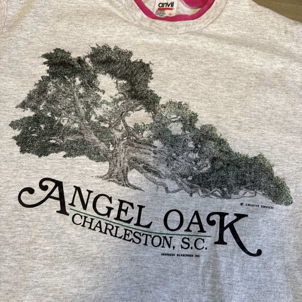 Vintage Single Stitch Charleston, SC Angel Oak Anvil T-Shirt Sz L Made In USA - Picture 5 of 12